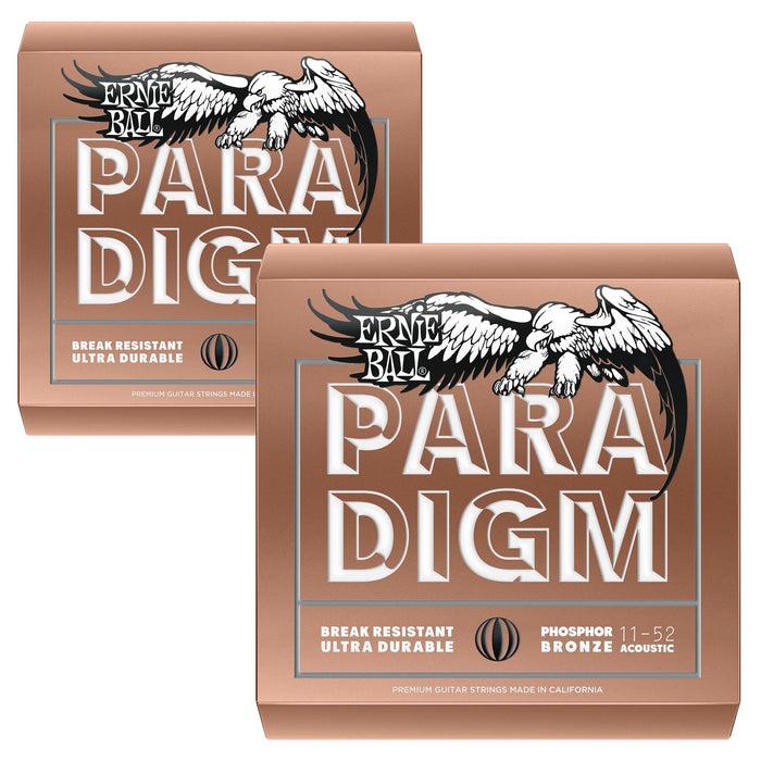 Ernie Ball 2-Pack 11-52 Paradigm Light Phosphor Bronze Acoustic Guitar Strings