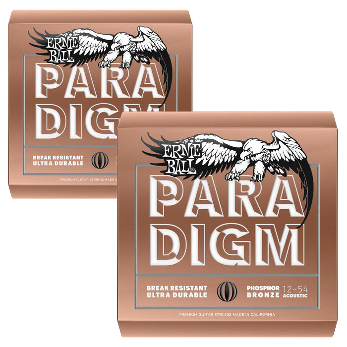 Ernie Ball 2-Pack 12-54 Paradigm Medium Light Phosphor Bronze Acoustic Guitar Strings