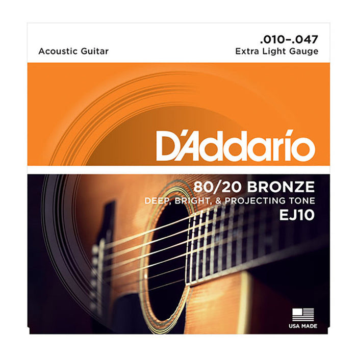 DAddario 10-47 Extra Light 80/20 Bronze Acoustic Strings