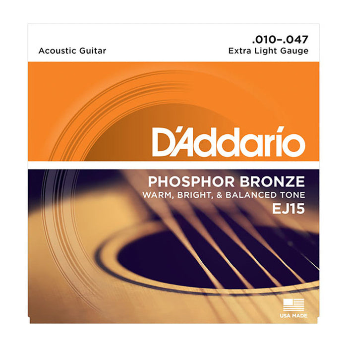 DAddario 10-47 Phosphor Bronze Extra Light Acoustic Strings