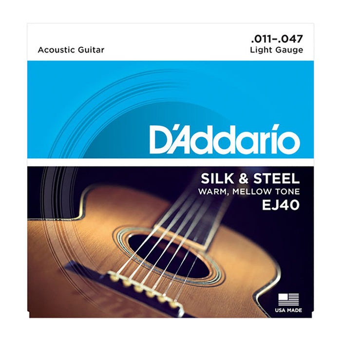 DAddario 11-47 Light Silk And Steel Folk Acoustic Strings