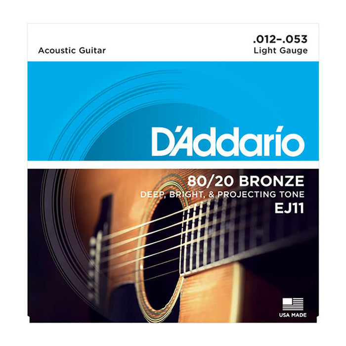 DAddario 12-53 Light 80/20 Bronze Acoustic Strings