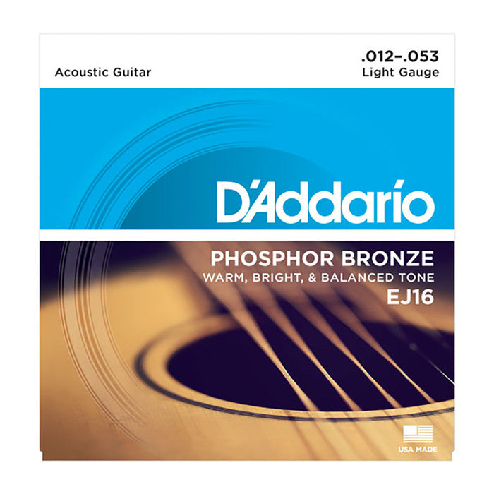 Cuerdas para guitarra acústica DAddario 12-53 Phosphor Bronze Light