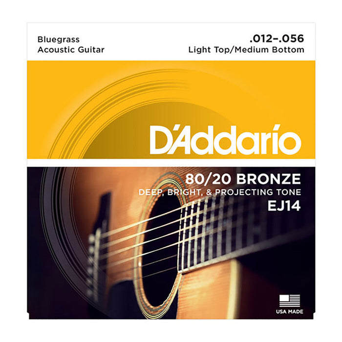 Juego de bluegrass DAddario 12-56 80/20 en bronce