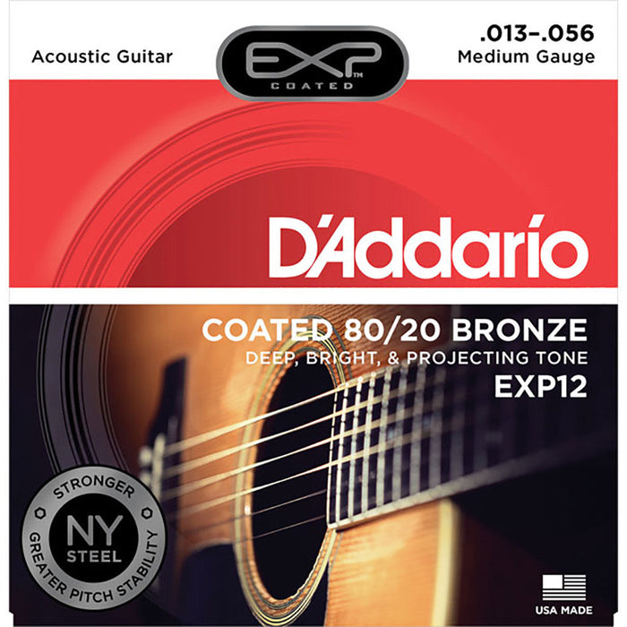 Cuerdas acústicas DAddario 13-56 Medium Coated 80/20 Bronze