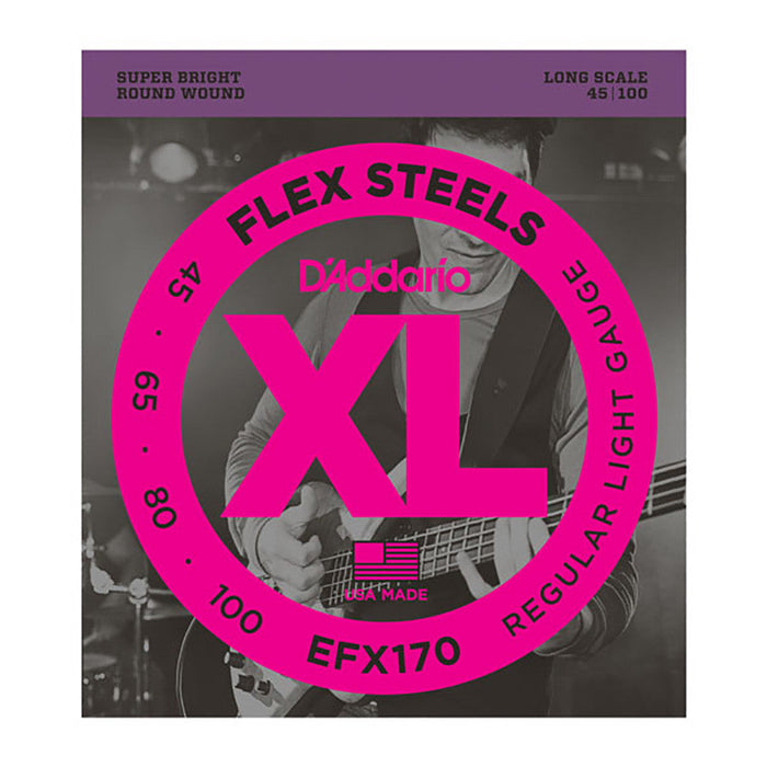 DAddario 45-100 Light Flexsteels Long Scale Bass Strings