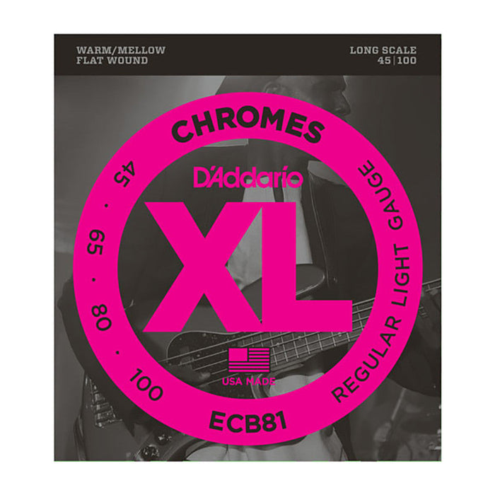 DAddario 45-100 XL Chromes Flatwound Bass Strings