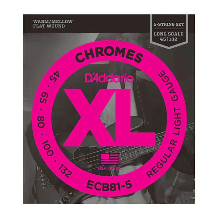 DAddario 45-132 XL Chromes Flatwound - Light - 5-String