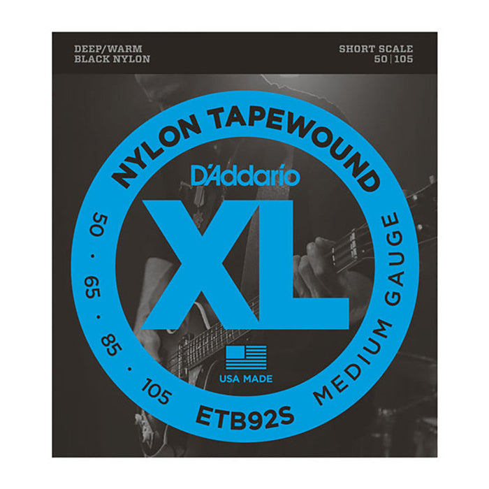 DAddario Black Nylon Tapewound Short Scale Bass Strings