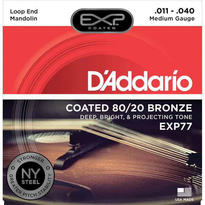 DAddario Medium 80/20 Bronze Coated Mandolin Strings