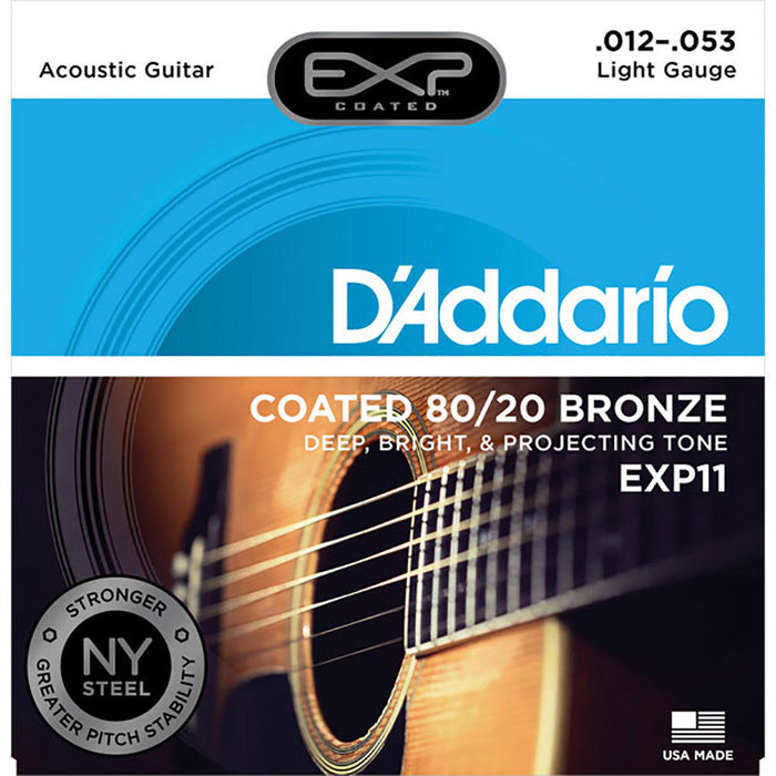 DAddario 12-53 Coated 80/20 Bronze Acoustic Strings