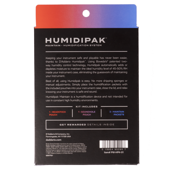 Sistema de control de humedad DAddario Humidipak