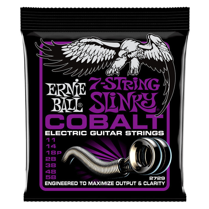 Cuerdas para guitarra eléctrica de siete cuerdas Ernie Ball 11-58 Slinky Cobalt