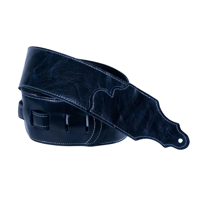 Franklin Strap 3 inch Navy Blue Jackson Hole Leather / Contrast Stitch Strap