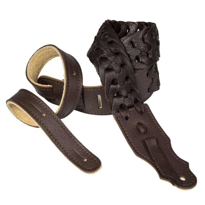 Correas de cuero para guantes con eslabones de 3 pulgadas de Franklin Strap - Eslabones de cuero para prendas de vestir - Chocolate