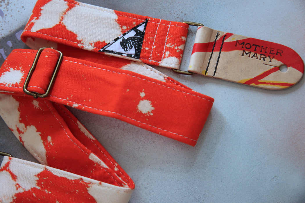 Mother Mary Orange Bleached Guitar Strap