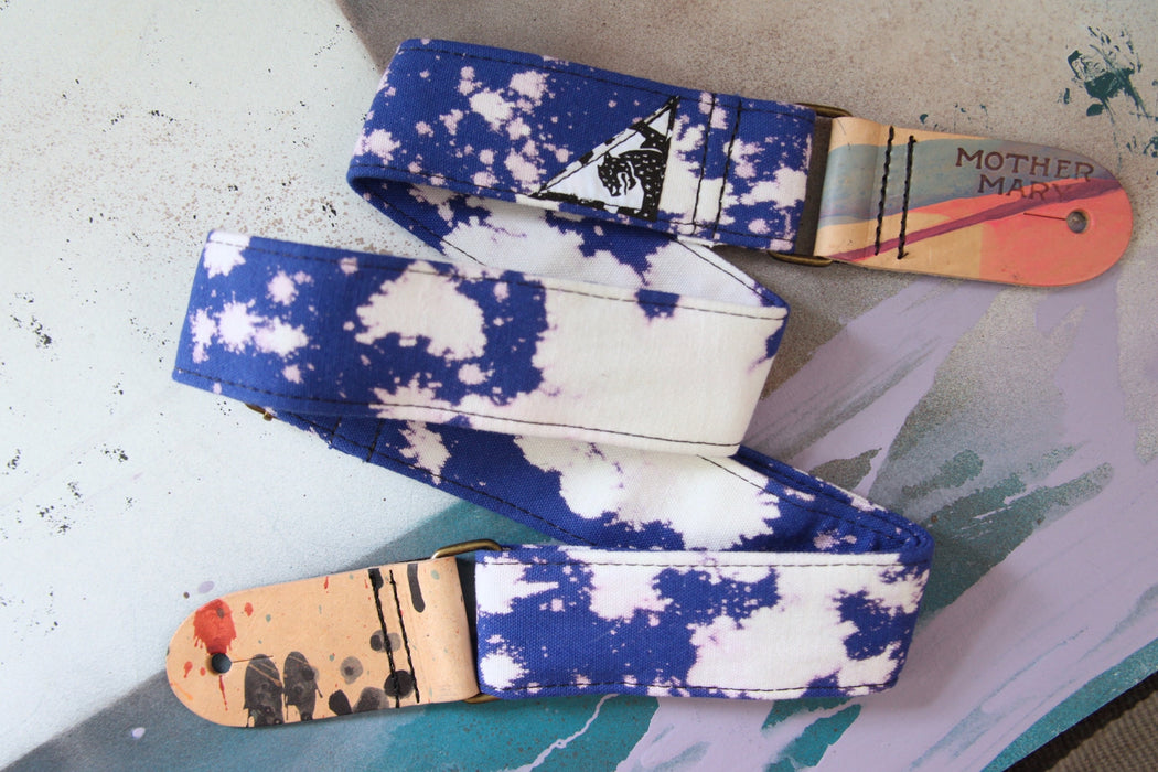 Mother Mary Blue Bleached Guitar Strap