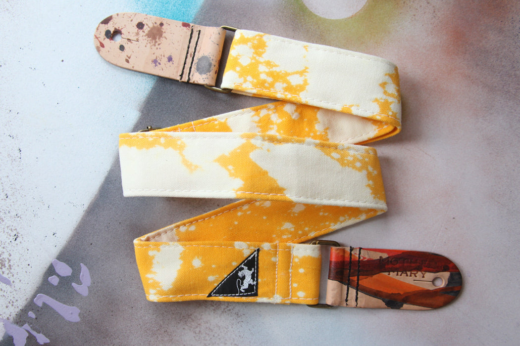 Mother Mary Yellow Bleached Guitar Strap