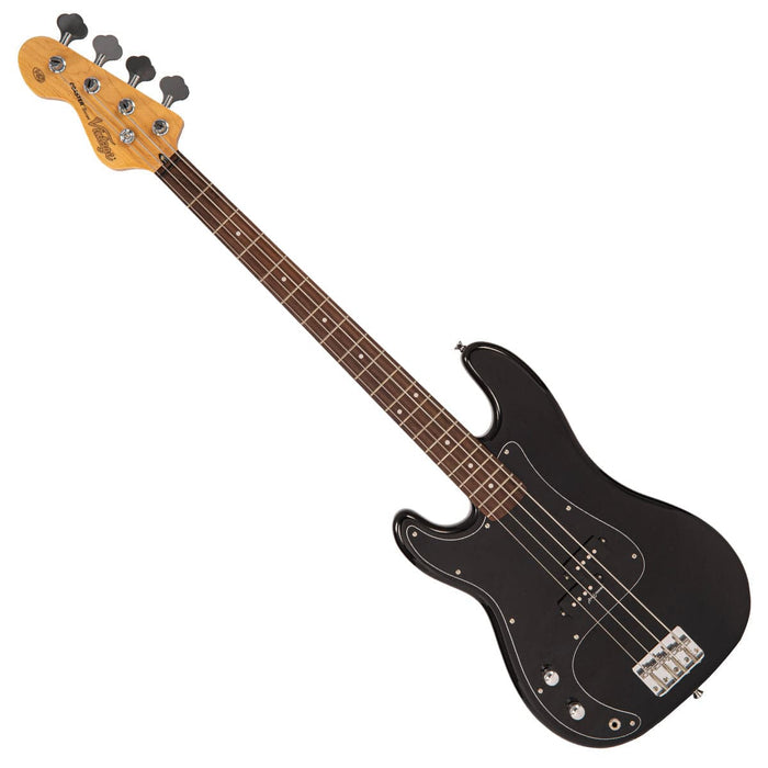 Vintage V40 Coaster Series Bass Guitar ~ Left Hand Boulevard Black