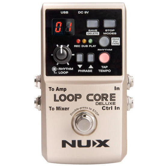 NUX Loop Core Deluxe Bundle Looper Pedal w/Drum Patterns & NMP-2 Dual Footswitch