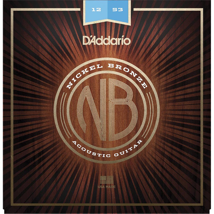 Conjunto acústico DAddario 12-53 de bronce niquelado - Ligero