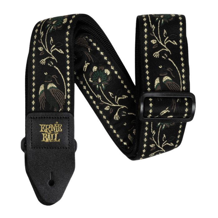 Ernie Ball Classic Jacquard Guitar/Bass Strap, Black Pleasant Pheasant