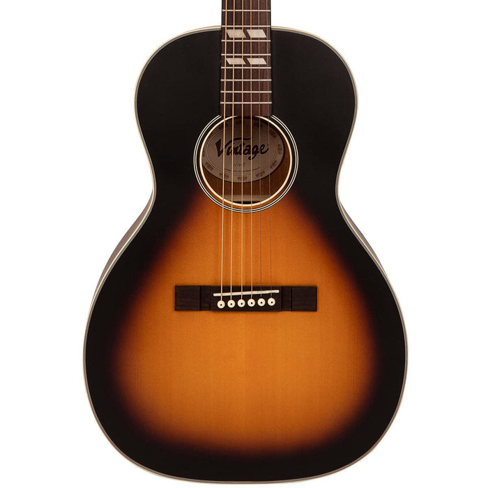 Vintage V180VSB Historic Series Parlour Acoustic Guitar - Vintage Sunburst