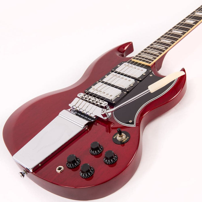 Vintage VS63V ReIssued Electric Guitar with vintage style Vibrato ~ Cherry Red