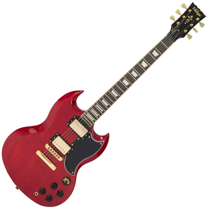 Vintage VS6 ReIssued Electric Guitar ~ Cherry Red/Gold Hardware