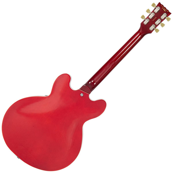 Vintage VSA500P ReIssued Semi Acoustic Guitar ~ Cherry Red