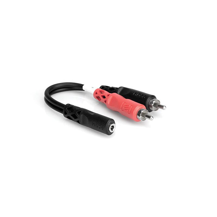 Cable Hosa de 6" con conector RCA doble de 3,5 mm y blindado en "Y"