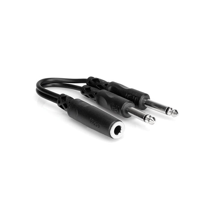 Hosa 6" Y-Cable 1/4" 2 Male To 1 Female