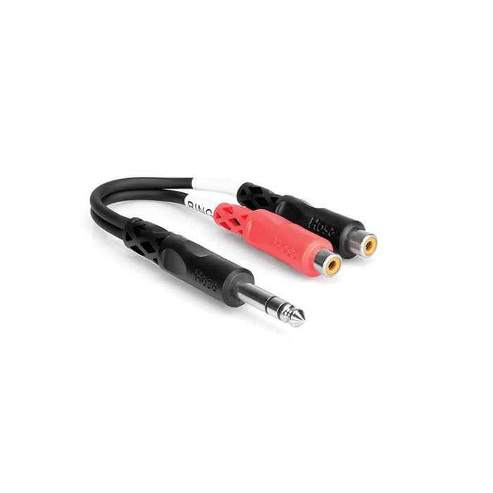 Hosa 6" Cable Y 2 RCA Hembra-Estéreo 1/4"