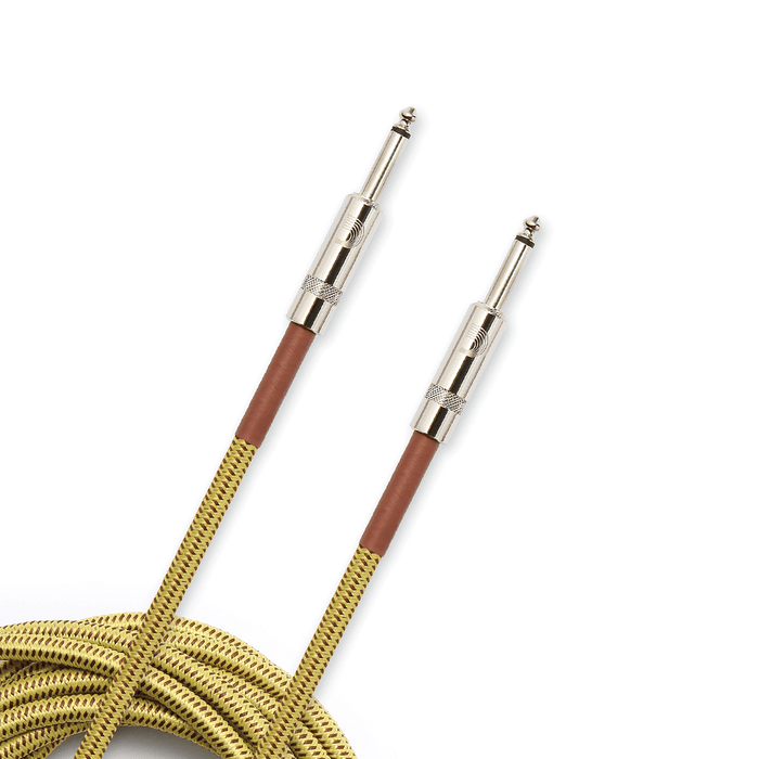 DAddario 15 foot Custom Series Braided Instrument Cable, Tweed