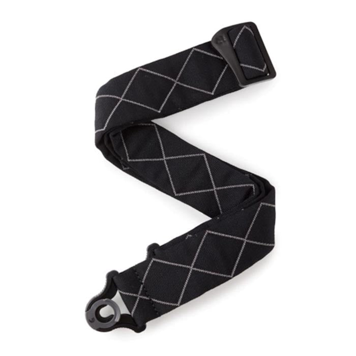 DAddario Auto Lock Guitar Strap Black Padded Diamonds