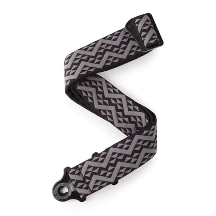 DAddario Auto Lock Guitar Strap Black Padded Geometric