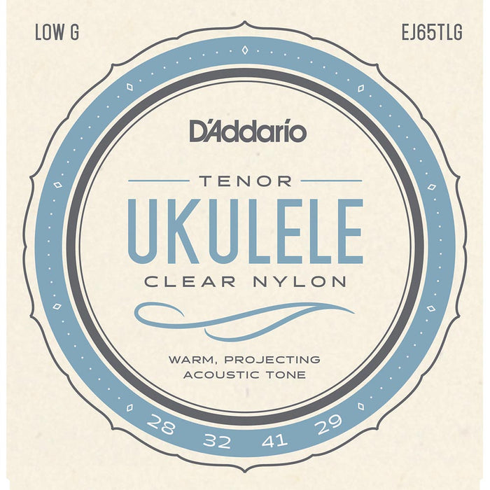 DAddario Pro-Arte Custom Extruded Ukulele Tenor Clear Nylon Strings - Low G