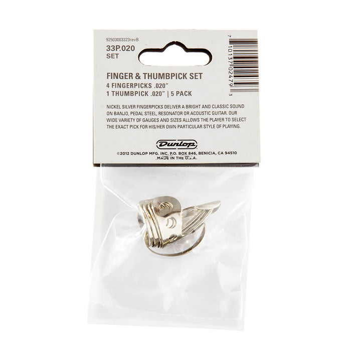 Dunlop .020 Nickel Silver Fingerpicks, 5 Pack