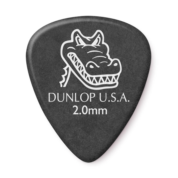 Dunlop 2.0 Black Gator Grip Standard Picks 12 Pack