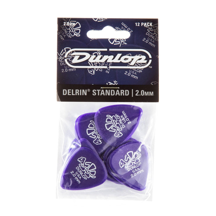 Púas estándar Dunlop 2.0 Purple Delrin 500, paquete de 12