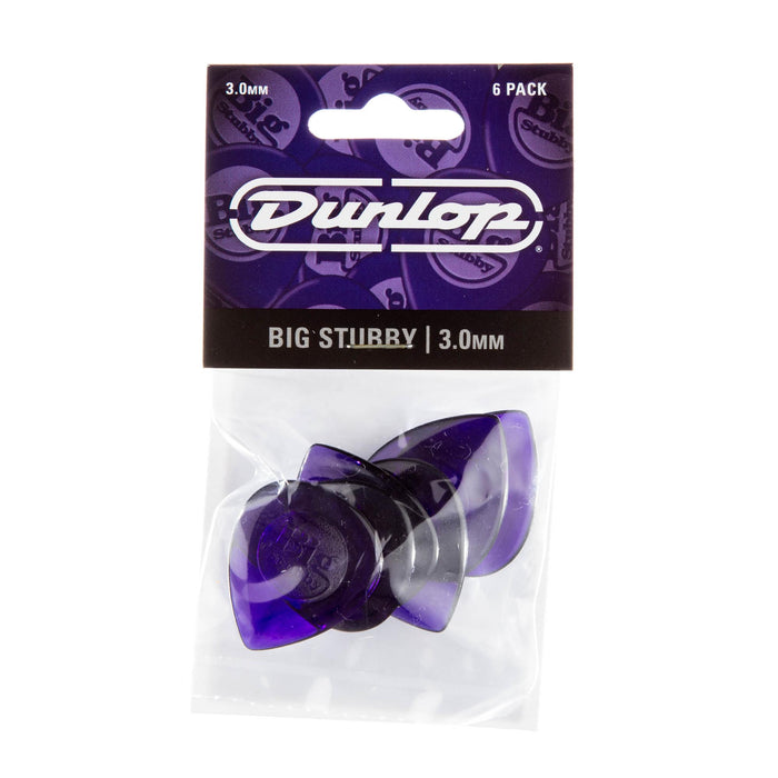 Paquete de 6 púas Dunlop 3.0 Blue Big Stubby