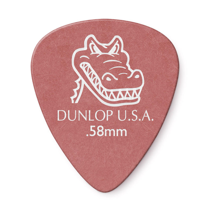 Dunlop .58 Red Gator Grip Standard Picks 12 Pack