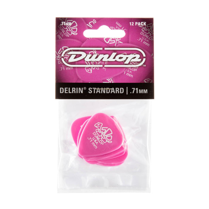 Púas Dunlop .71 Pink Delrin 500 Standard, paquete de 12