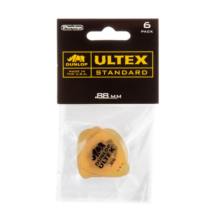 Dunlop .88 Yellow Ultex Standard Picks 6 Pack