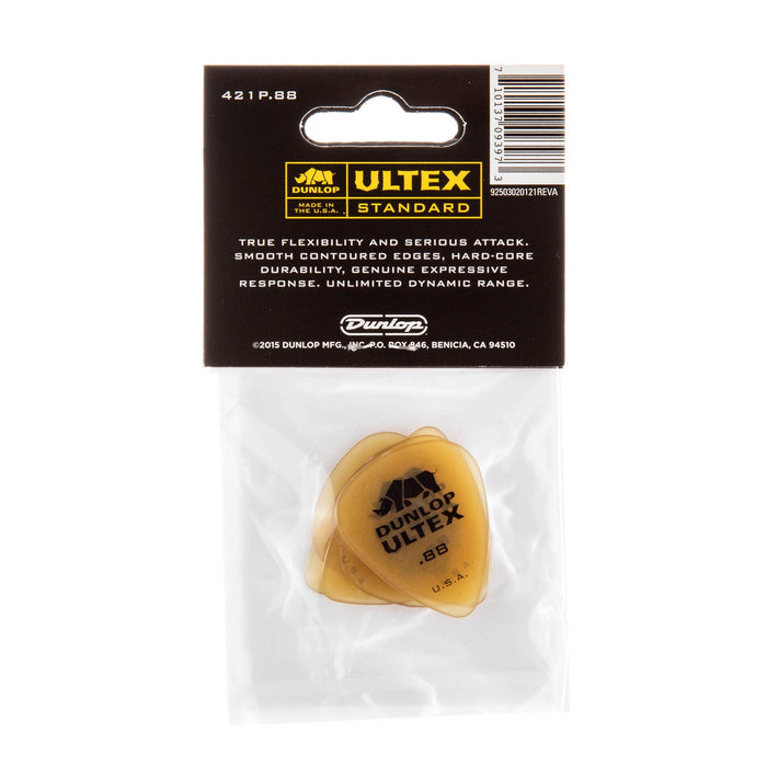 Púas Dunlop .88 Yellow Ultex Standard, paquete de 6