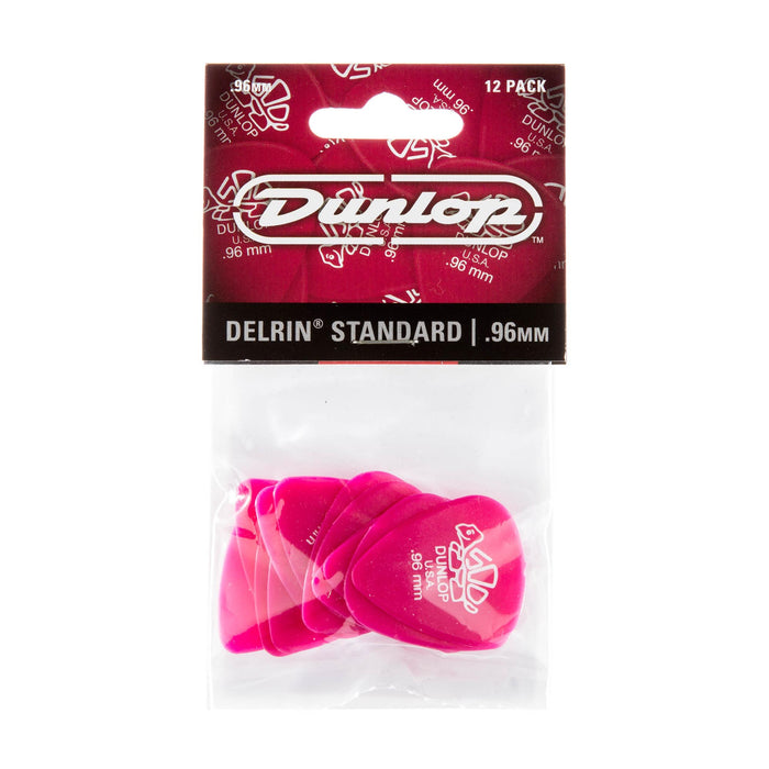 Púas Dunlop .96 Dark Pink Delrin 500 Standard, paquete de 12