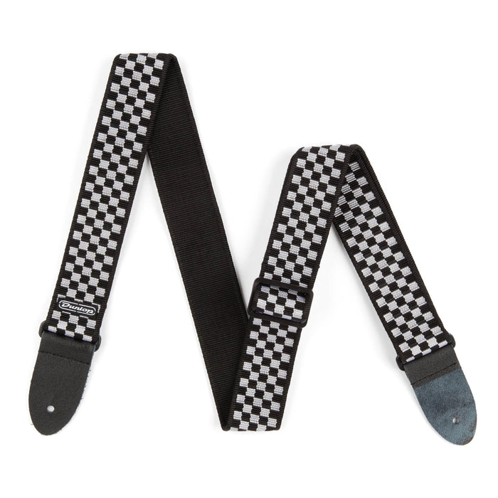 Dunlop D38 Nylon Black And White Checkered Strap