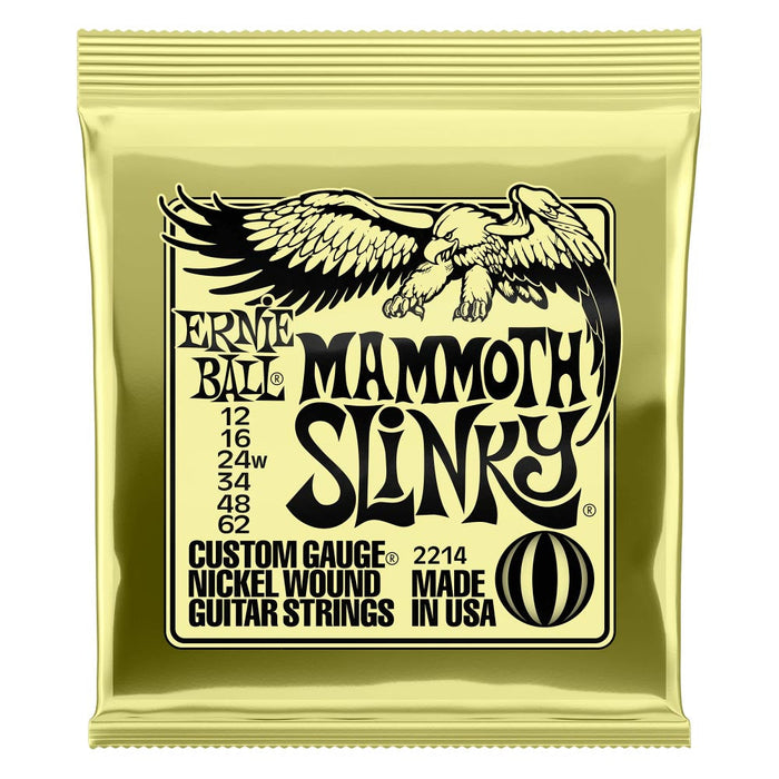 Cuerdas para guitarra eléctrica Ernie Ball 12-62 Mammoth Slinky Nickel Wound, entorchado en G