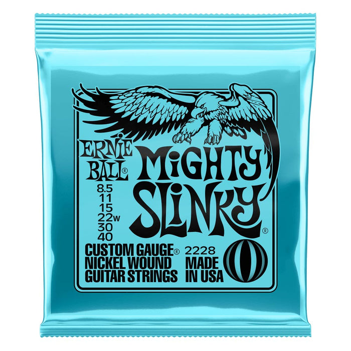 Cuerdas para guitarra eléctrica Ernie Ball 8.5-40 Mighty Slinky entorchadas en níquel