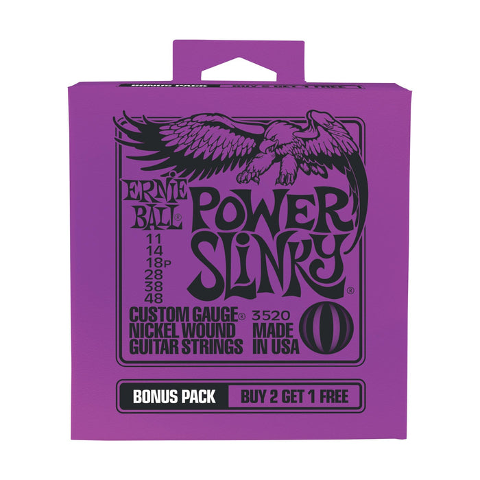 Cuerdas para guitarra eléctrica Ernie Ball Power Slinky Nickel Wound + paquete adicional